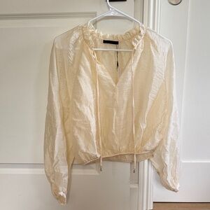 Zara Cream Cropped Blouse